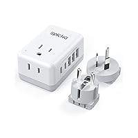 US to Germany France Travel Adapter (X232EF, 1 Pack) & Swappable Type I Plug Attachment Only (R-X232I, 1 Pack)