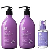 Luseta Curly Hair Shampoo and Conditioner Set and Biotin Hair Oil for Hair Growth