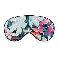 Sleep Mask Night Cover Eye Sleeping Masks Compatible with Hawaii Tropical Floral Plants for Women Men, Breathable Blindfold for Airplane Travel Adjustable Strap