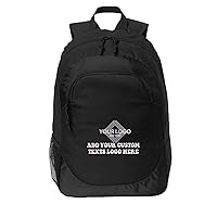 INK STITCH Unisex Bg217 Custom Embroidery Personalized Add Name Logo Texts Initials Essential Backpack (Black)