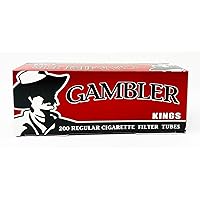 Gambler Regular King Size Cigarette Tubes, 200 Count (Pack of 5)