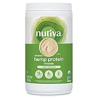 Nutiva Organic Cold-Pressed Raw Hemp Seed Protein Powder, Peak Protein, 16 Ounce, USDA Organic, Non-GMO, Whole 30 Approved, Vegan, Gluten-Free & Keto, Plant Protein with Essential Amino Acids