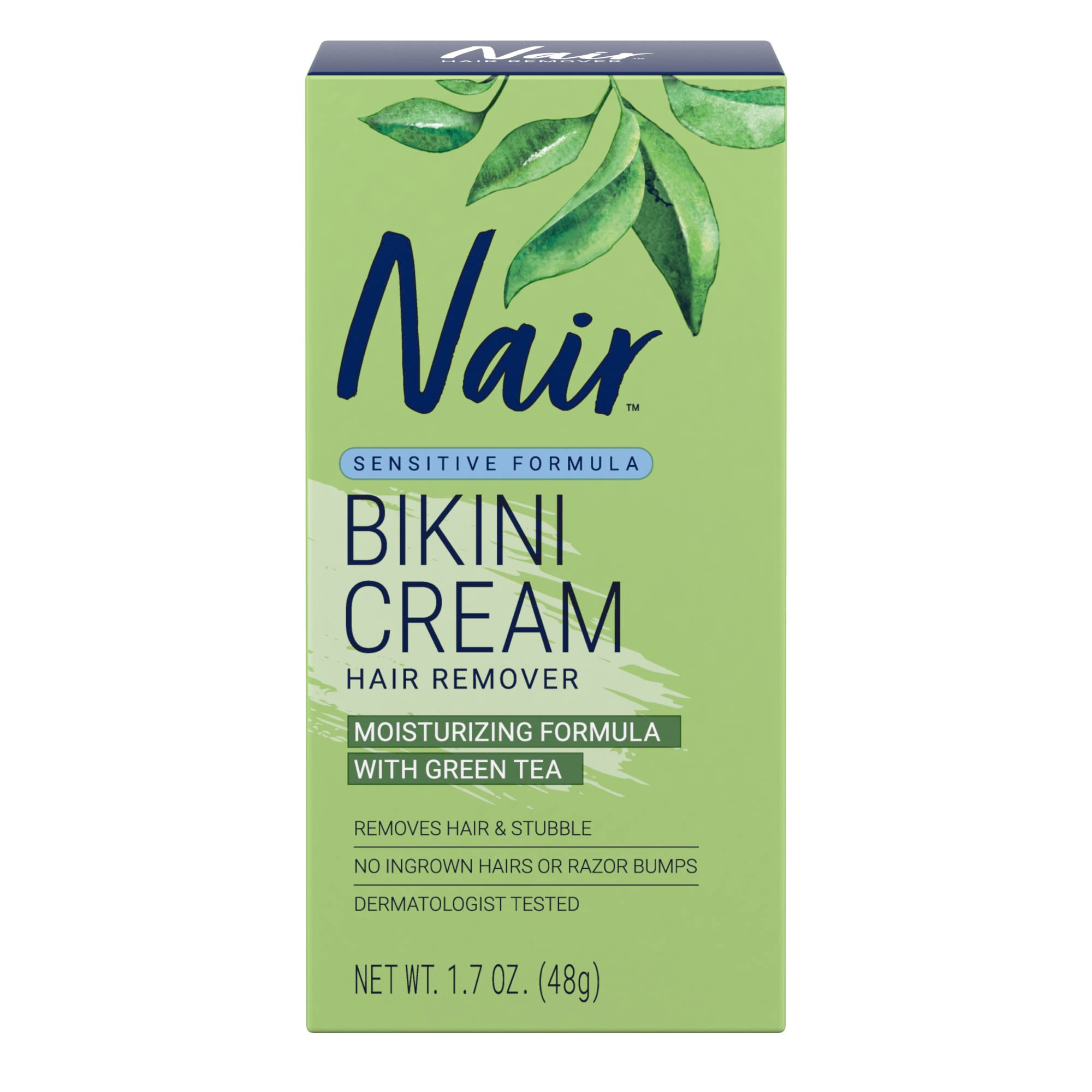 Nair Bikini Cream with Green Tea Sensitive Formula, 1.7 Ounce