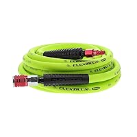 Air Hose with ColorConnex Industrial Type D Coupler and Plug, 3/8 in. x 25 ft., Heavy Duty, Lightweight, Hybrid, ZillaGreen - HFZ3825YW2-D