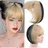 Clip in 3D Airy Bangs for Women 10 inches Blonde Black Wiglet Hair Toppers with Bangs Wiglet Hairpieces