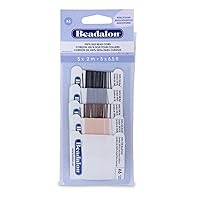 Beadalon 100% Silk Thread Variety Color Pack - Size 6 with Pre-Attached Needle, 5 Pk (Black, White, Grey, Beige, Brown), Silk Cord for Jewelry Making - Ideal for Pearl Knotting by Jewelry Designers