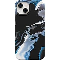 OtterBox iPhone 13 Soft Touch Flexible Fashion case - Mercury (Blue/Black), Ultra Slim, Colorful Graphic, Snaps to Magsafe, Raised Edges,