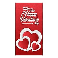 Kitchen Towels Set of 1, Valentine's Day Absorbent Dish Towel for Kitchen Microfiber Hand Dish Cloths for Drying and Cleaning Reusable Cleaning Cloths 18x28in Red Love Heart Themed Painting