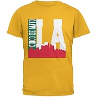 Los Angeles Cinco De Mayo Sky Line Gold Adult T-Shirt - Large