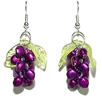 Bunch of Grapes Jingle Bell Bells Dangle Earrings (D333)