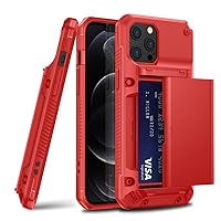 for Slide Card Slot Case for iPhone 14 13 12 Pro Max 11 Pro XS Max XR SE 6 6S 7 8 Plus Wallet Shockproof Cover,Red Phone Case,for 6 Plus 6S Plus