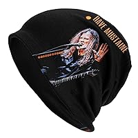 SAMUELSON Dave Music Mustaine Beanie Cap for Men Women Soft Daily Knit Ribbed Beanie Hat Adult Warm Toboggan Hat for Unisex Black