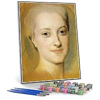DIY Oil Painting Kit,Princess Christina of Saxony Painting by Maurice Quentin De La Tour Arts Craft for Home Wall Decor