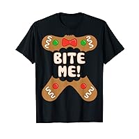 Funny Gingerbread Man Bite Me Christmas Cookie Costume PJ T-Shirt