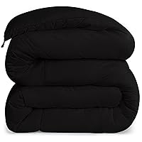 Utopia Bedding All Season 250 GSM Comforter - Soft Down Alternative Comforter - Plush Siliconized Fiberfill Duvet Insert - Box Stitched (King/Cal King, Black)