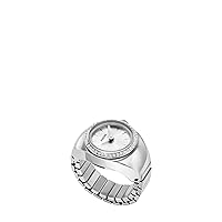 Women's Watch Ring Quartz Stainless Steel Watch, Color: Silver Glitz (Model: ES5321)