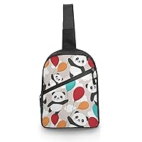 Panda Fly with Balloon Foldable Sling Backpack Travel Crossbody Shoulder Bags Hiking Chest Daypack
