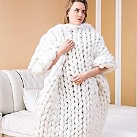 Daoyuan Chunky Knitted Blanket Reverse Growth Hand-Woven Super Thick Chenille Blanket Sofa Blanket Comfortable Knotted Quilt Mattress Blanket Super Soft Super Large