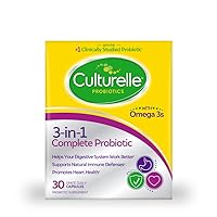 3-in-1 Complete Probiotic Daily Formula, Once Per Day Probiotic Supplement, Helps Your Digestive System Work Better, Supports Natural Immune Defenses, Plus Omega 3's, Non-GMO, 30 Count