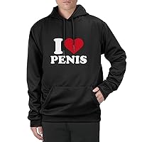 I Love Penis Sweatshirts for Men Graphic Hoodies Hooded T Shirts Tops