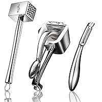 Premium Kitchen Tool Kit, Heavy Duty Manual Juicer + Meat Tenderizer + I Peeler, Food Grade Stainless Steel Ultra Durable