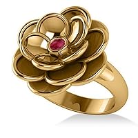 Allurez Ruby Flower Fashion Ring (0.06ct)