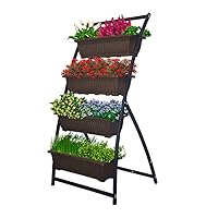 G TALECO GEAR Vertical Raised Garden Bed, Garden Freestanding Elevated Planter with 4 Container Boxes for Patio Balcony Indoor and Outdoor (C)