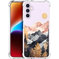 Compatible with Samsung Galaxy S23 Plus Case Flower Floral for Women Girls Girly Cute Phone Case Clear with Design Compatible with Samsung Galaxy S23+ Plus,Beautiful Mountain Hill Landscape