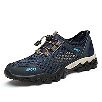 Summer Men's Mesh Casual Sneakers Outdoor Lightweight Soft Sole Hiking Shoes Non-slip Running Shoes Walking Trainers