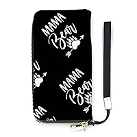 Mama Bear Long Wallet for Men With Credit Card Holder Zip Coin Pocket
