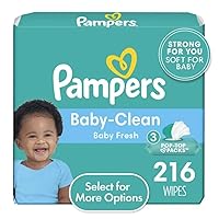 Pampers Baby Wipes, Complete Clean Fragrance Free 3X Pop-Top Pack, 216 Count