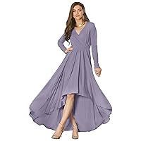 KOH KOH Womens Sleeve Wrap Slit Formal Fall Winter Cocktail Gown