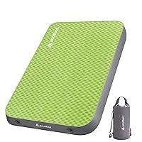 Self-Inflating Sleeping Pad - 4” Ultra-Thick Foam Interior, Insulated Camping Mattress with Pump Sack for Tent, Car, Truck, Van, Home - Portable Roll-Up Bed for 4-Season Comfort (Double)