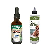 LIQUIDHEALTH K9 Ear Cleaner Solution Small Dog Glucosamine Drops, Infection Cleaning Hygiene Treatment, Chondroitin, Canines and Puppies Joint Health Relief, Hip and Joint Health