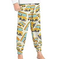 School Bus Youth Pajama Pants Elastic Waist Pajama Bottoms Lounge Pants Sleepwear PJ Bottoms