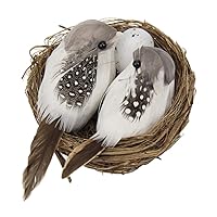 Realistic Feathered Birds Artificial Craft Birds with Nest Egg for Garden Home Decor Decorative Ornaments
