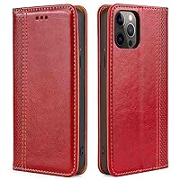 MojieRy Phone Cover Wallet Folio Case for Samsung Galaxy A51 5G Japan Edition, Premium PU Leather Slim Fit Cover, 1 Card Slot, Exact Cutouts, Red