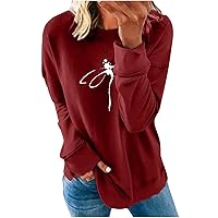 Ceboyel Womens Love Heart Graphic Sweatshirt Crewneck Pullover Tops Long Sleeve Blouse Shirts Cute Teen Girls Clothes 2023