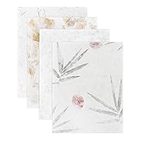 Hygloss Products Mulberry Paper, Handmade Decorative Kozo Paper with Pressed Flowers, For Card Making and Crafts, 4 Assorted Designs, 8.5 x 11-Inch, 16 Sheets
