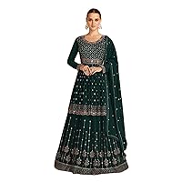 Woman Stylish Short Anarkali Ghaghara Skirt Salwar Kameez Indian Party Dress 3975
