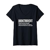 Womens Book Nerd Librarian Reading Library Books Lovers School Gift V-Neck T-Shirt