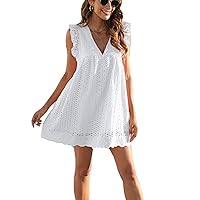 Moonycozy Dress with Built in Shorts, Moonycozy Elegant Lace Hollow Dress, V Neck Sleeveless Summer Dress, Summer Dress