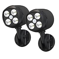 Motion Sensor Outdoor Lights, Battery Operated Outdoor Lights, 600LM Motion Detector Lights for Outside, 6000K LED Security Light Battery Powered Spotlight for House Wall, Black(2 Pack)