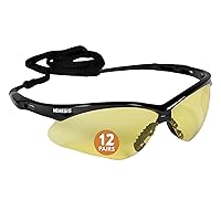 KleenGuard™ V30 Nemesis™ Safety Glasses (25659), Amber (Yellow) Lenses, Black Frame, Unisex for Men and Women (Qty 12)
