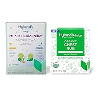 Bundle of Hyland's Naturals Baby Mucus + Cold Relief, Day & Night, Decongestant & Cough Relief, 8 Fl Oz + Organic Chest Rub, Soothe & Comfort, with Organic Lavender, Peppermint, & Chamomile 1.76 Oz.
