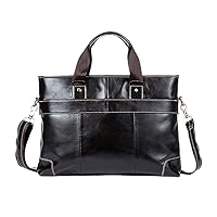 Men's Leather Briefcases Bags Genuine Leather Laptop Shoulder Messenger Document Bags