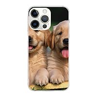 Golden Retriever Dogs Puppies Pets Printed Phone Case for iPhone 14 Pro Cases 6.1 Inch Clear Shockproof Phone Cover,Not Yellowing,Wireless Fast Charging