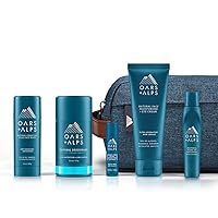 Oars + Alps Ultimate Oarsman Skin Care Kit for Men, Includes Face Wash, Eye Roller, Deodorant, Lip Balm, Moisturizer, and Travel Bag, TSA Approved, 5 Items Total