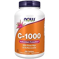 NOW Supplements, Vitamin C-1,000 with Rose Hips & Bioflavonoids, Antioxidant Protection*, 250 Tablets