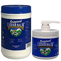 Original Udder Balm 16 oz Pump Jar and 64 oz Refill Tub Bundle - Hypoallergenic Formula, Dye-Free and Fragrance-Free, Body Moisturizing for Very Dry Skin